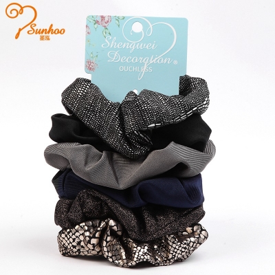 Elegant women 6 pieces hair scrunchie H-0009